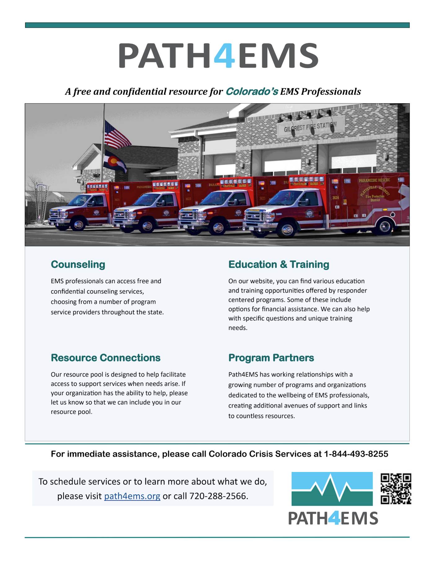 Path4EMS and Cornerstone Christian Counseling have partnered to ensure that EMS providers have ready access to the resources and supports needed to help maintain their mental and emotional wellbeing.