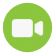 white video camera icon in lime green circle